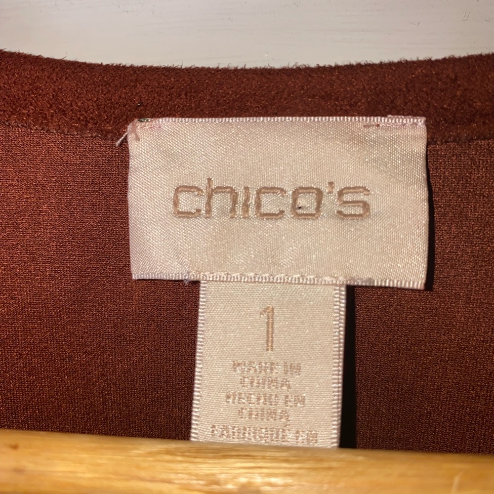 Chico's Rust Brown Open Front Jacket With Zipper … - image 4